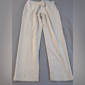 Luxe eleven Women`s White Side Zip Classic  Cotton Ankle‎ Pants Size 14